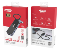 UNITEK HUB USB-C 3.1 - RJ-45, HDMI 4K, PD100W, 3x USB-A D1084A - 1062639 - zdjęcie 8